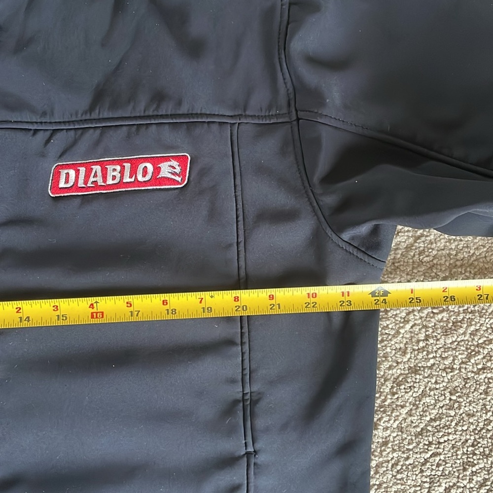 Soft Shell Fleece Lined Men’s Full Zip Jacket L Black Diablo Tools Logo Workwear - Picture 8 of 13
